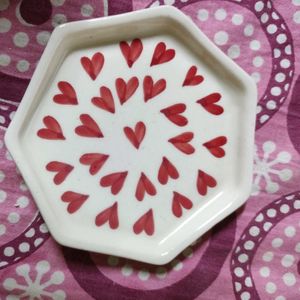 New Unique Heart Wala Ceramic Cup And Plater