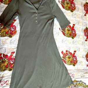 Olive Green One Piece Dress