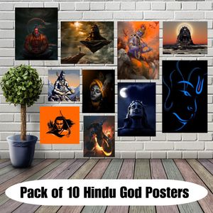Set Of 10 Hindu Gods Poster
