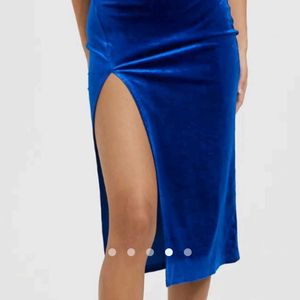 Blue Velvet Midi Dress From Savana Brand