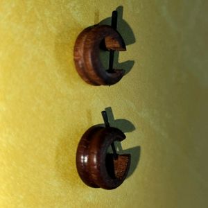 New Chocolate Brown Wooden Hoopa Earring