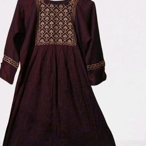 New Burgundy ambroidred kurta