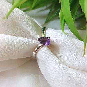 Pure Silver With Amethyst Stone