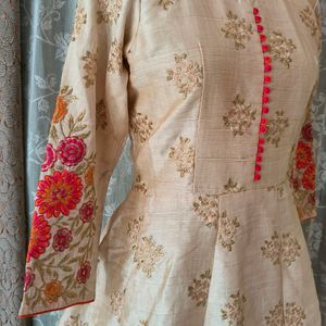 Off White Anarkali Dress For Women