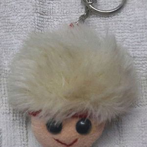 Cute White Keychain Face Toy