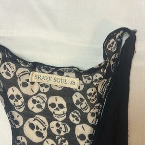 Gothic Black Skull Tank Top