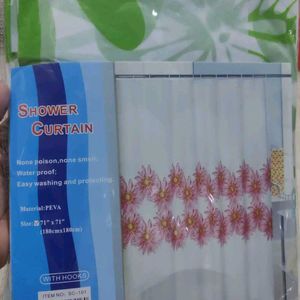 Pvc Shower Curtain ( With 12 Plastic hook )*