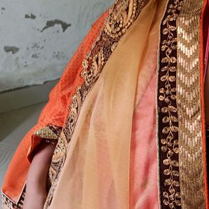 Saree Lace With Brown Blouse