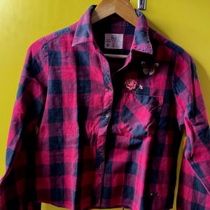 Red & Navy Checked Shirt