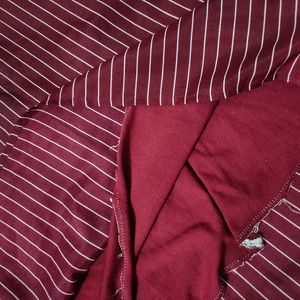 Maroon Stripped Top