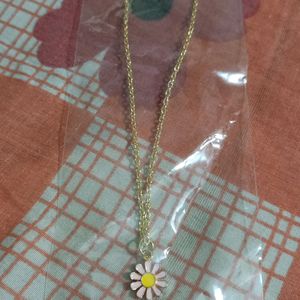 Pink & Yellow Flower Necklace 🌼