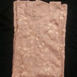 Peach Floral-design Kurti