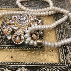 Beautiful Stunning Pearl Set With Stone Work