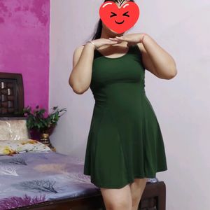 Dark Green Skater Dress