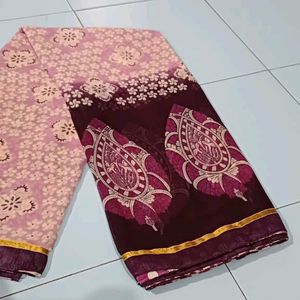 Luxurious Printed Saree With Unstitched Blouse