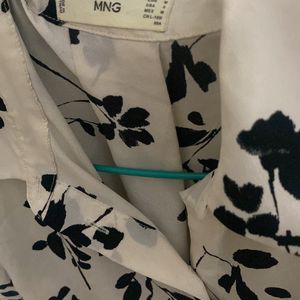 Floral Off White and Black Mango Shirt