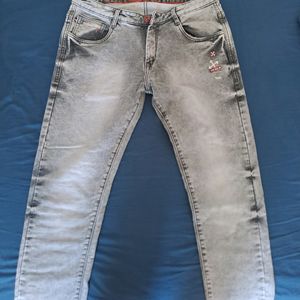 Vintage Racing Denim Jeans Grey Men