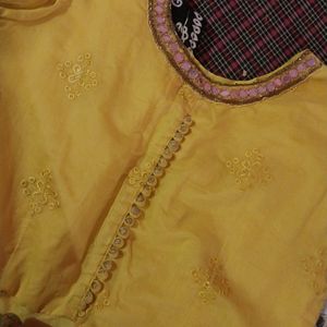 Ethnic Haldi Gown/ Cotton Silk