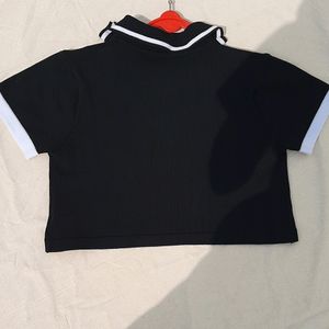 Polo Neck Crop Tshirt