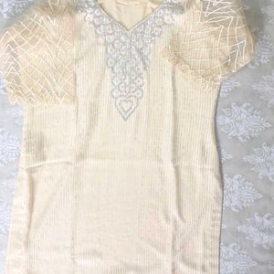 Golden Kurti Plazo Dupatta Set