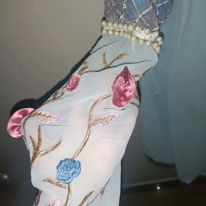 Sky Blue Kurti With Full Sleeves