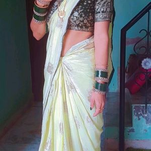 Green Jari Work Saree