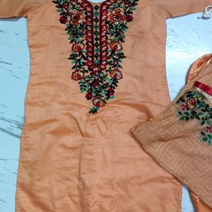 Beautiful 3 Pc Suit Set Light Orange