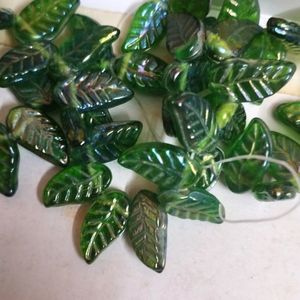 Flower and Leaf Beads 10 Pieces for Jewelry Making