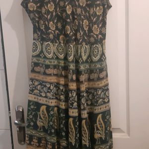 Long Ethnic Flared Gown