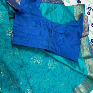 Sea Green Saree With Blouse