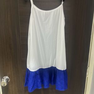 White-Blue Sleeveless Dress