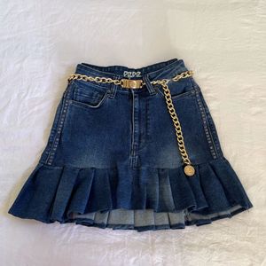 Highrise Pleated denim skirt By Pepe Jeans