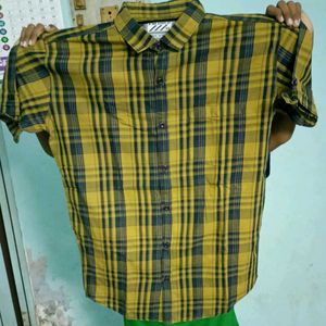 Fm gold xl size shirt yellow half sleeves..luk new