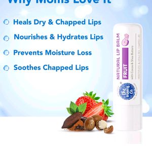 The Moms Co Natural Lip Balm Fruit WithCocoa