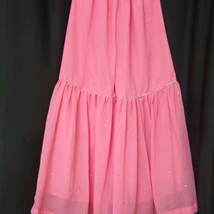 Embroidered Straight Pink Kurta Sharara