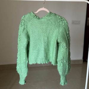 Zara Green Jewel Button Cardigan