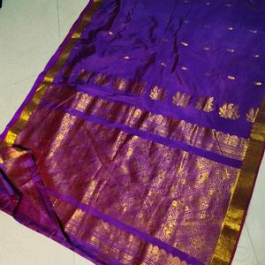 Purple Clour Gadwal Saree