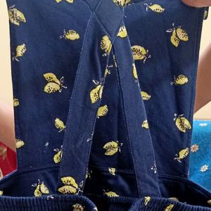 Printed Dungaree With Slip Pockets