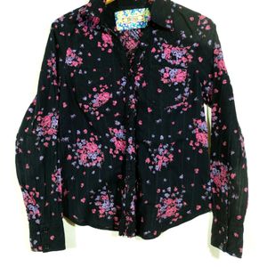 Black with Flowers Shirt