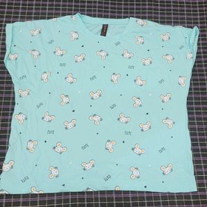 Mouse Print Blue Tshirt