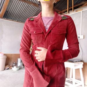 Cuodroy Long Jacket - Stunning Brick Reddish