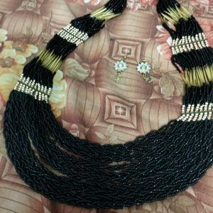 Nice Black Necklace.Small earings Free.