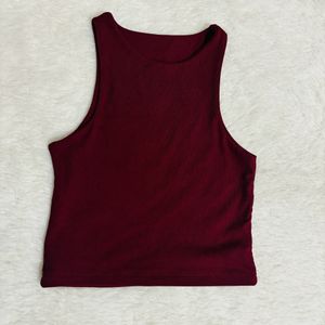 Maroon Crop Top