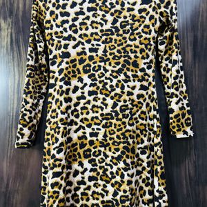 CBeautiful Animal Print Dress Cotton Polyester Fe