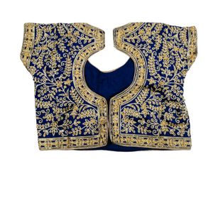 Navy Blue Saree With Two Blouses