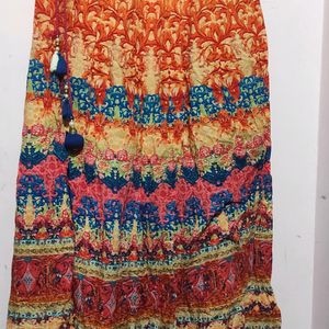 Multicolor Women Long Skirt