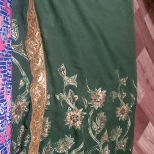 Grand Dark Green Shade Saree