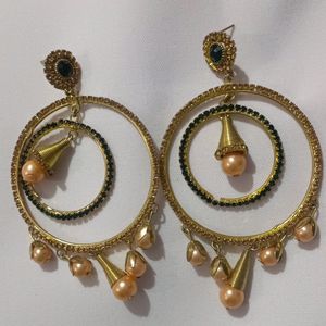 Golden And Green Earings