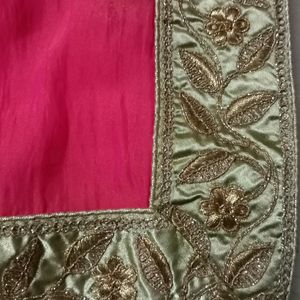 Elegant Pink DhupChav Shaded Dupatta With Border