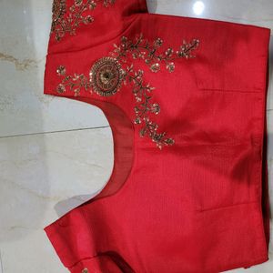 Heavy Pure Silk Zardosi 1/3rd Hand Blouse